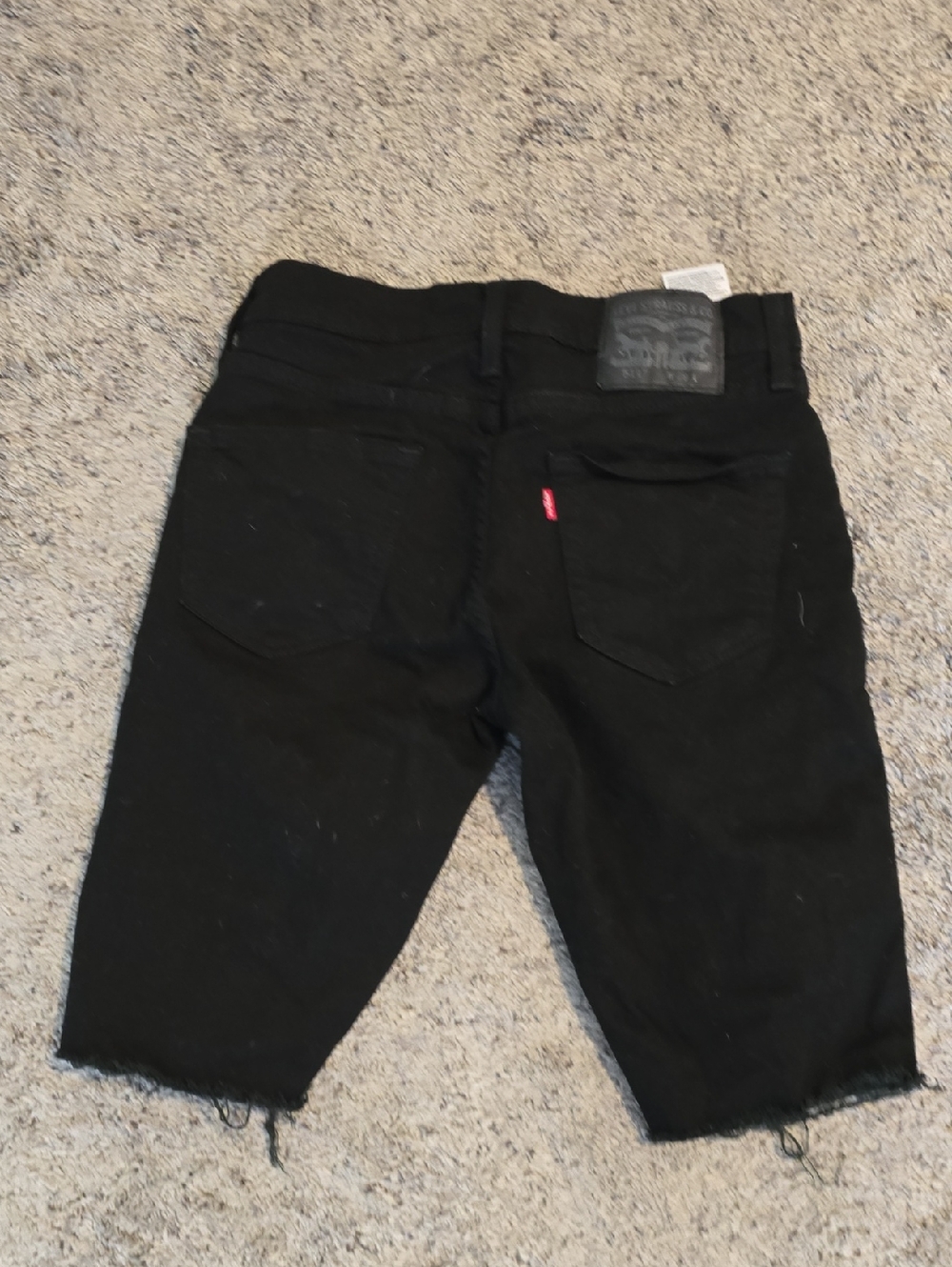 Levi's Black Raw Hem Denim Shorts